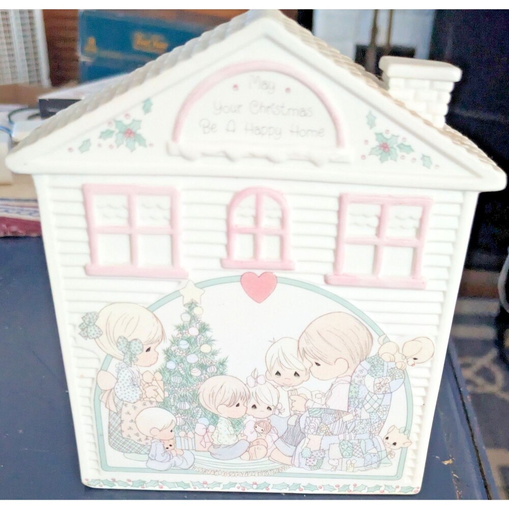 VTG ENESCO Music Box Precious Moments HAPPY HOME Home For The Holidays Tune 1992